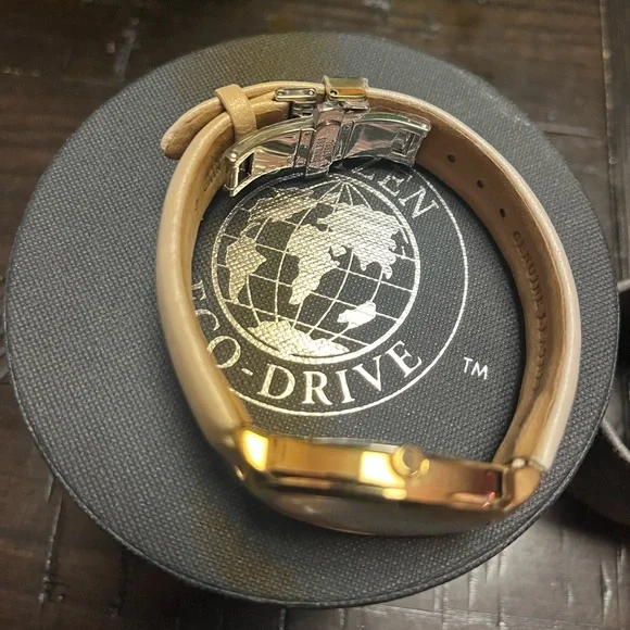 Women’s Citizen Eco-Drive Gold and Tan Watch - Picture 3 of 8